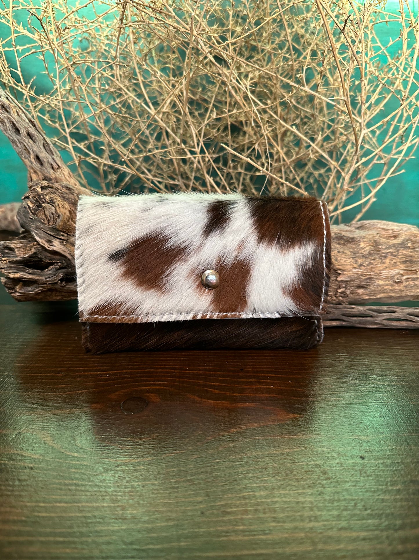 Tricolor Cowhide Trifold Wallet