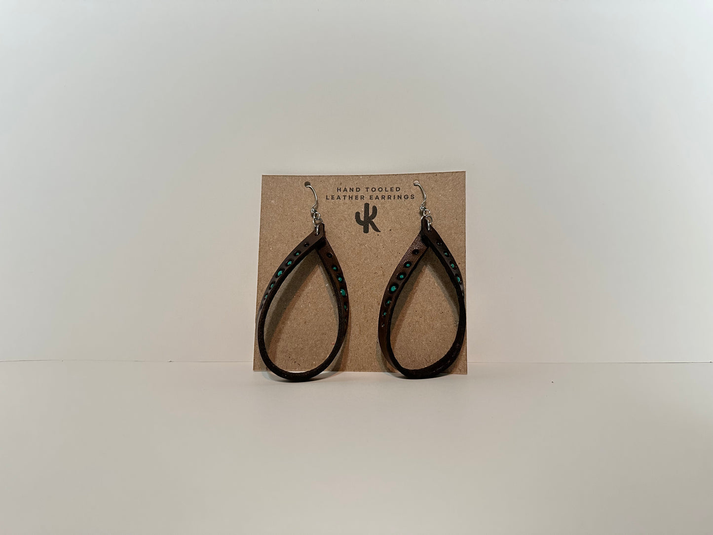 Hand Tooled Leather Earrings