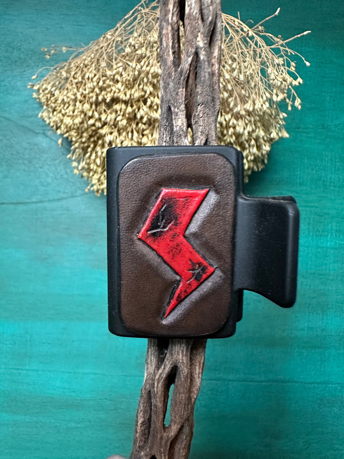 Tooled Leather Hair Clips