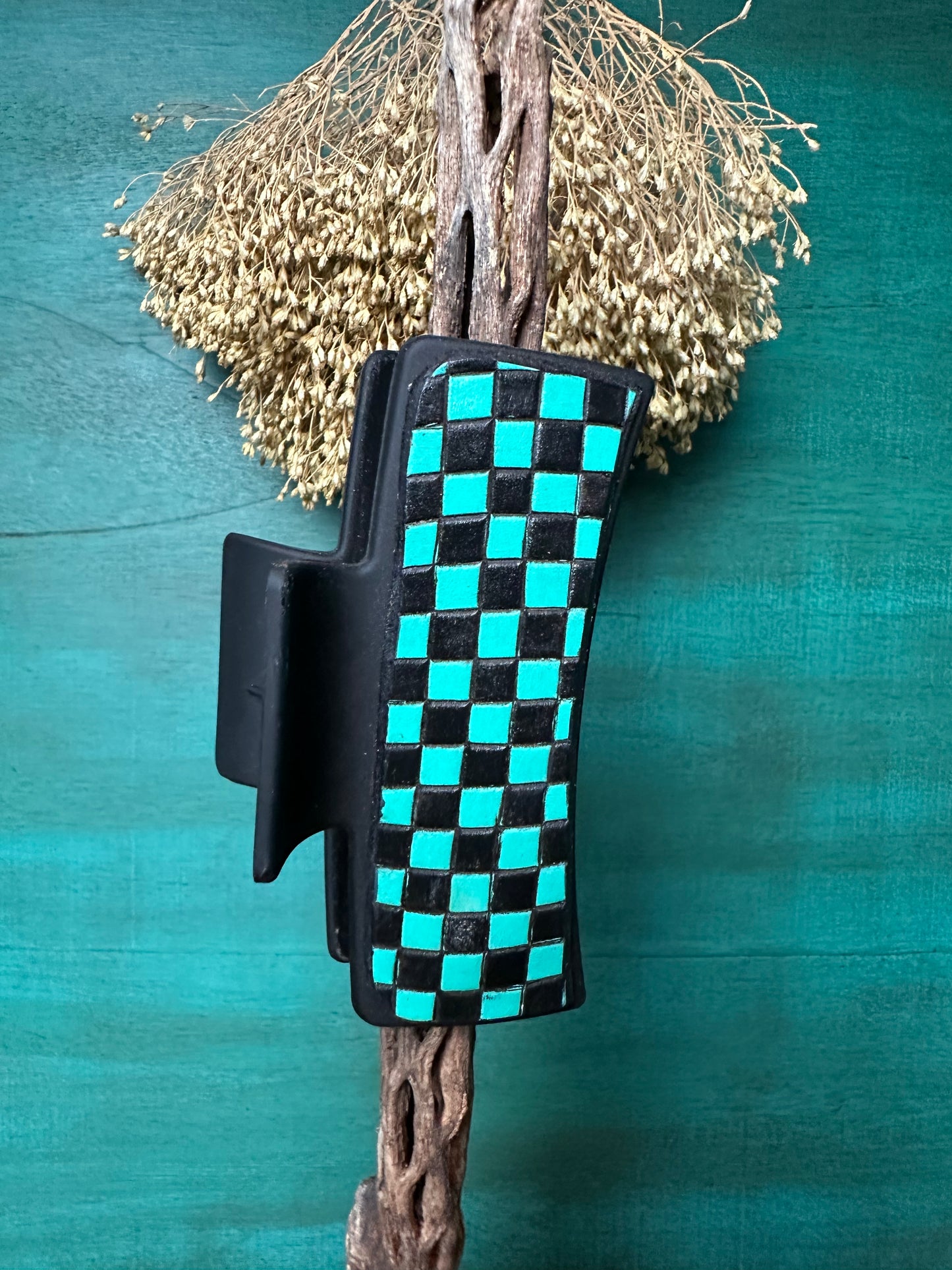 Tooled Leather Hair Clips