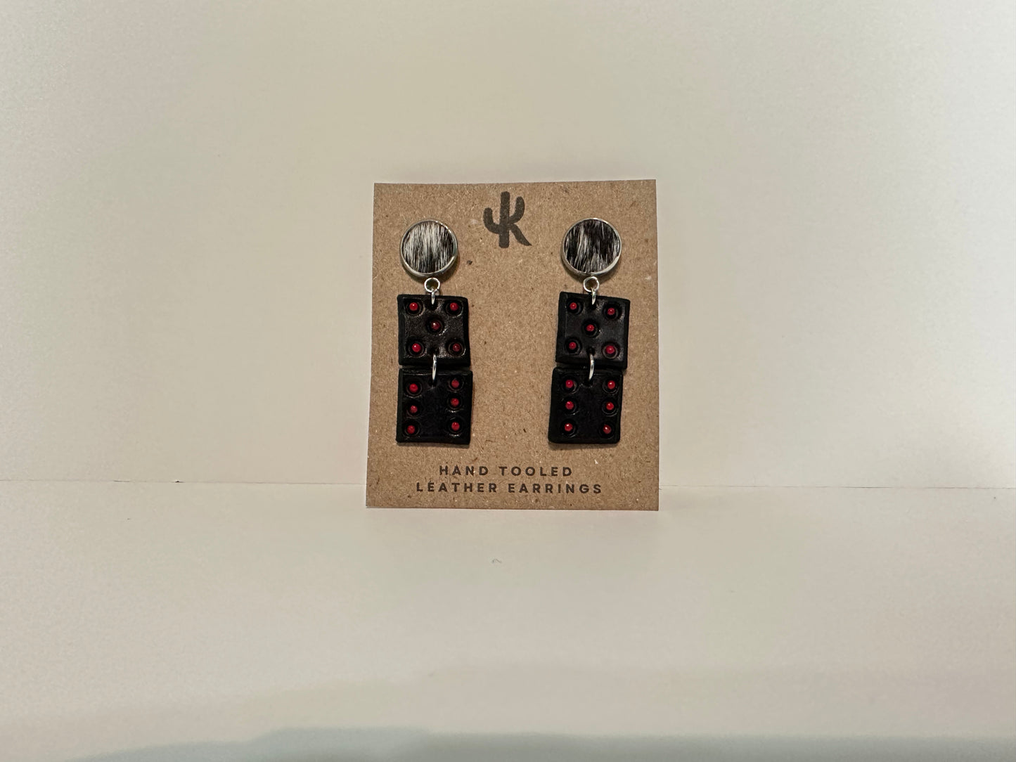 Hand Tooled Leather Earrings