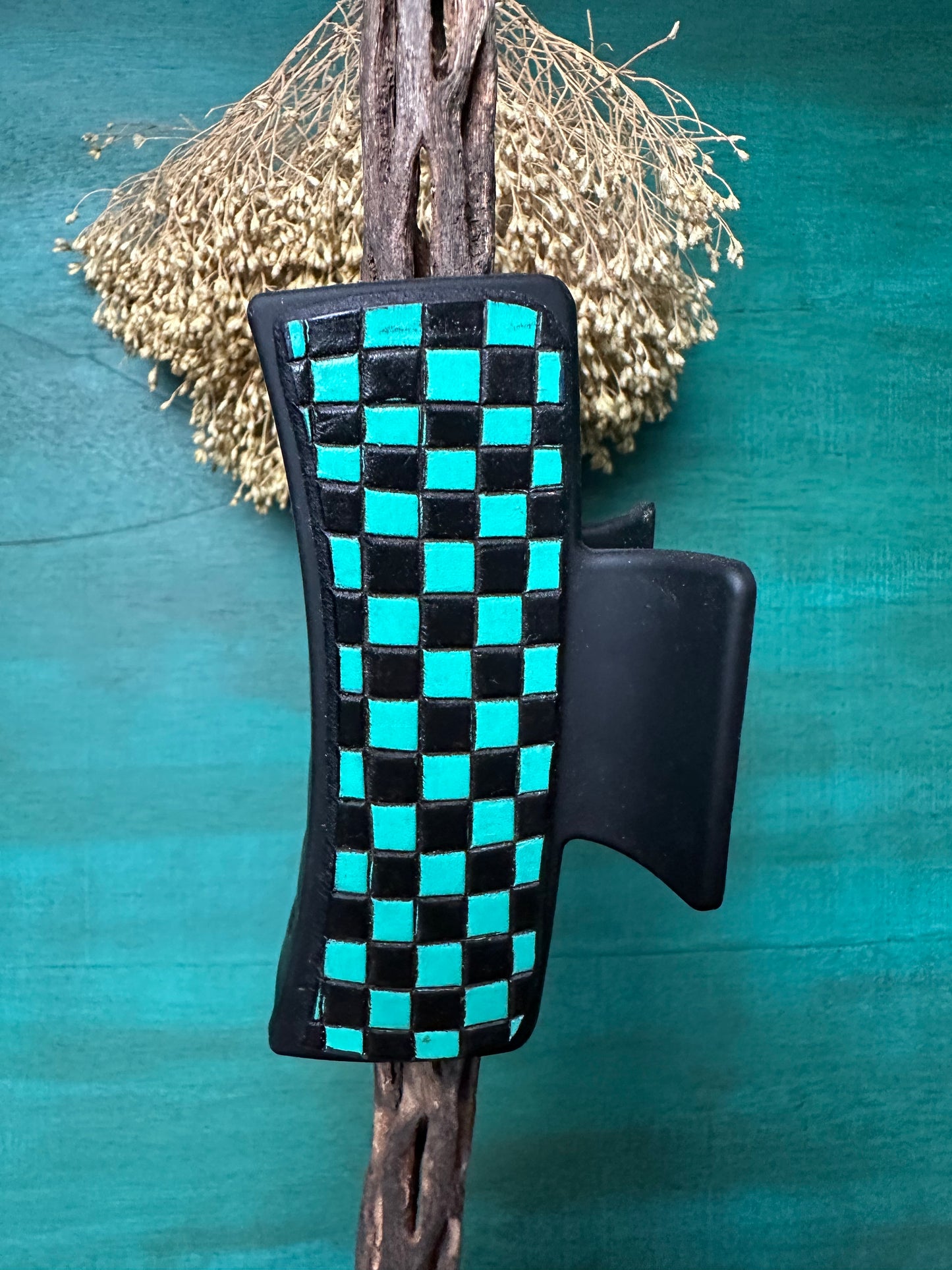 Tooled Leather Hair Clips