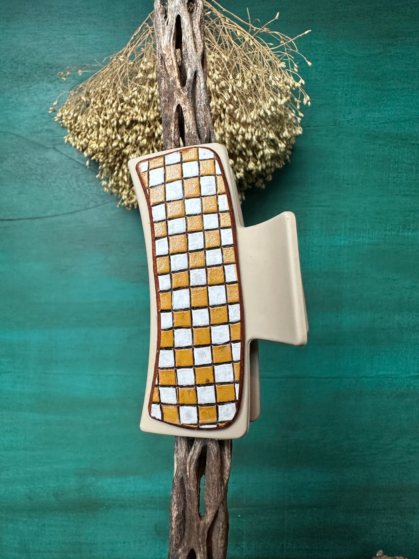 Tooled Leather Hair Clips