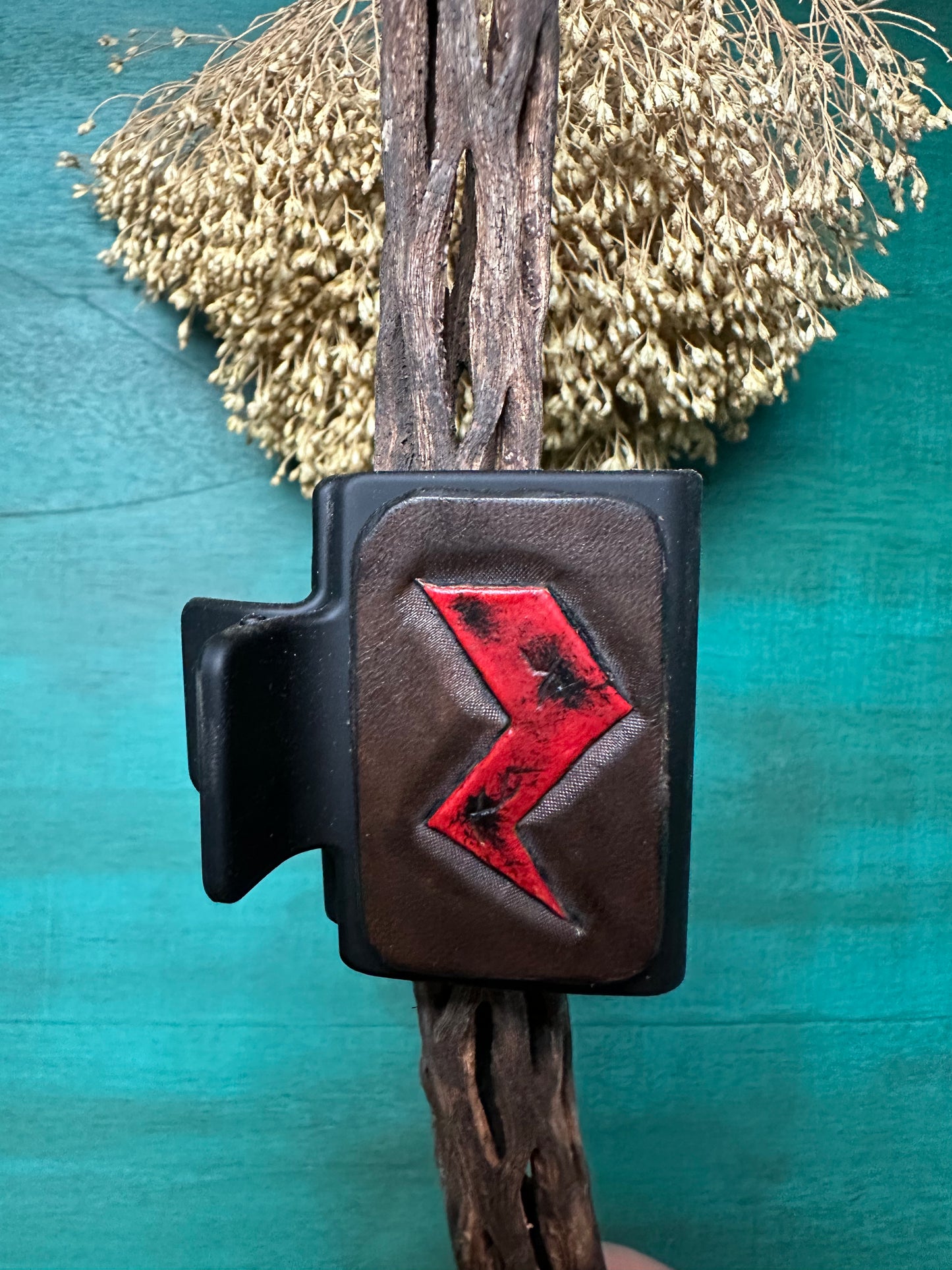 Tooled Leather Hair Clips