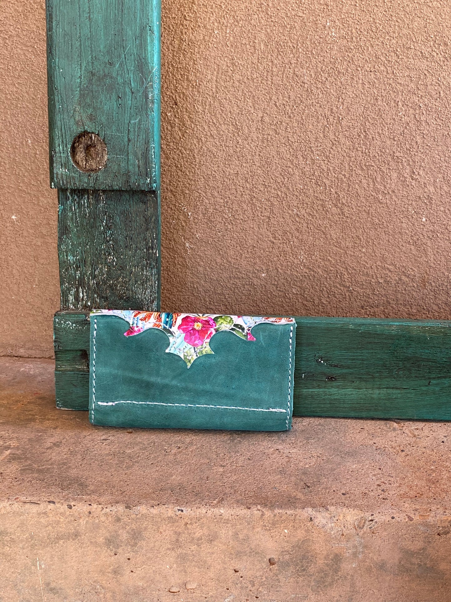 Cactus Blossoms and Turquoise Trifold Wallet
