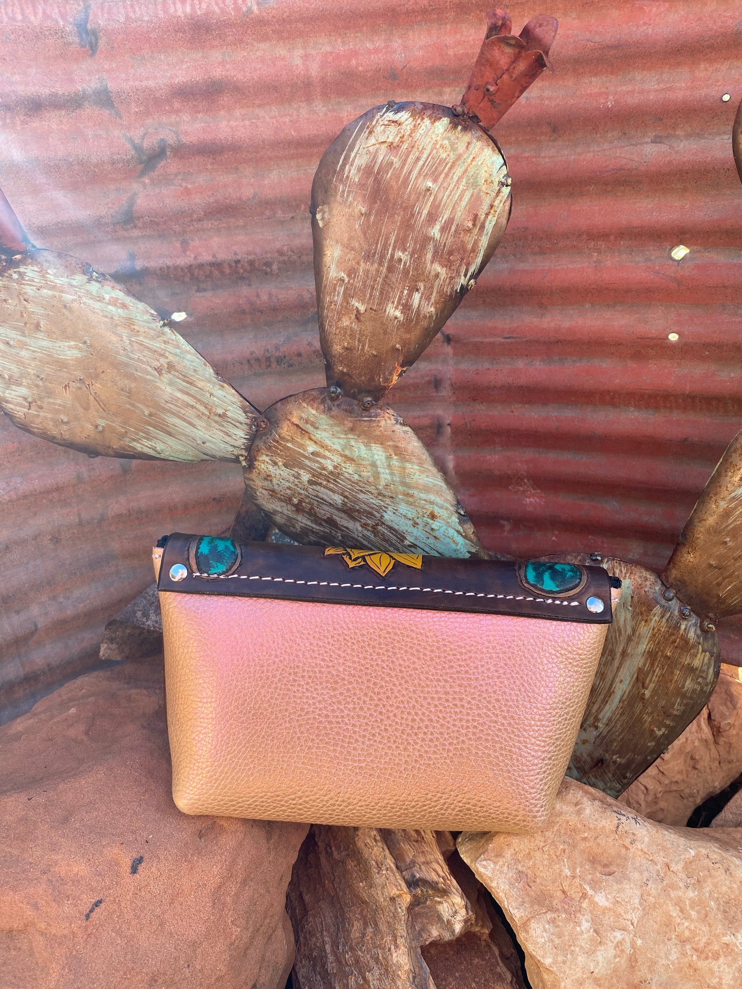 Cowhide Wipe Cover with Momma Cow and Calf Tooled Flap