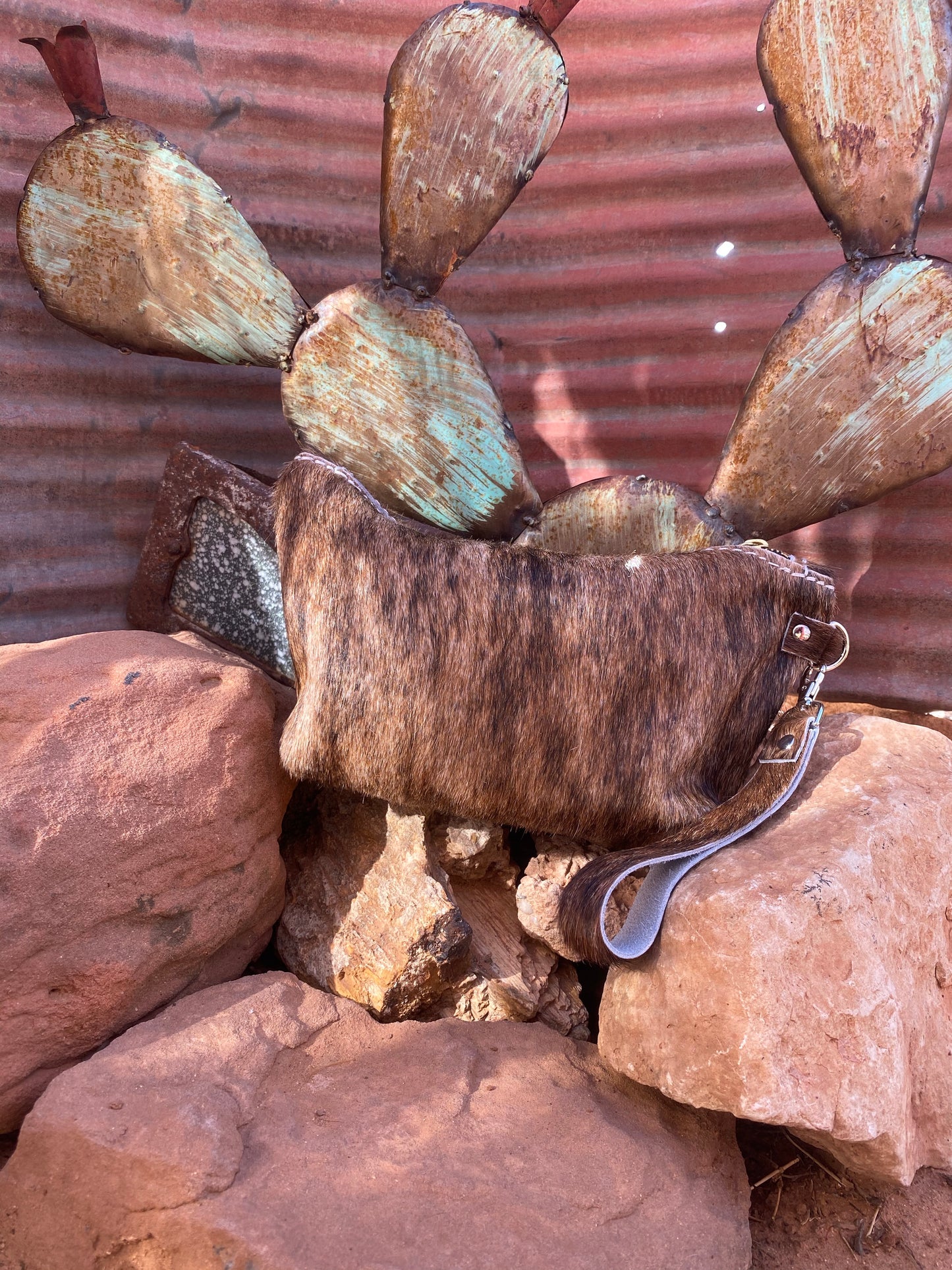 Made to Order Large Cowhide Wipe cover with Wrist strap