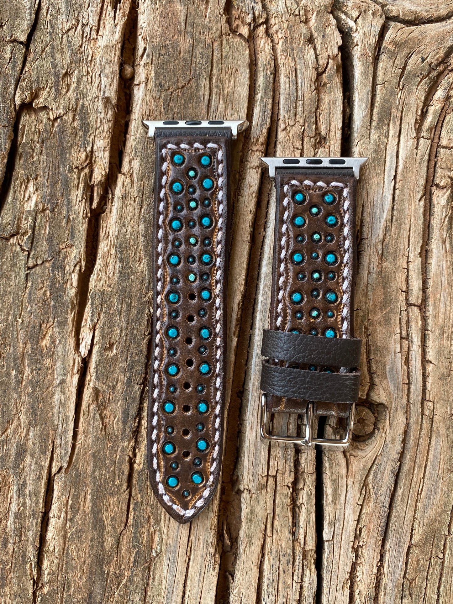 Dark Brown and Turquoise Spots 42/44mm Apple Watchband