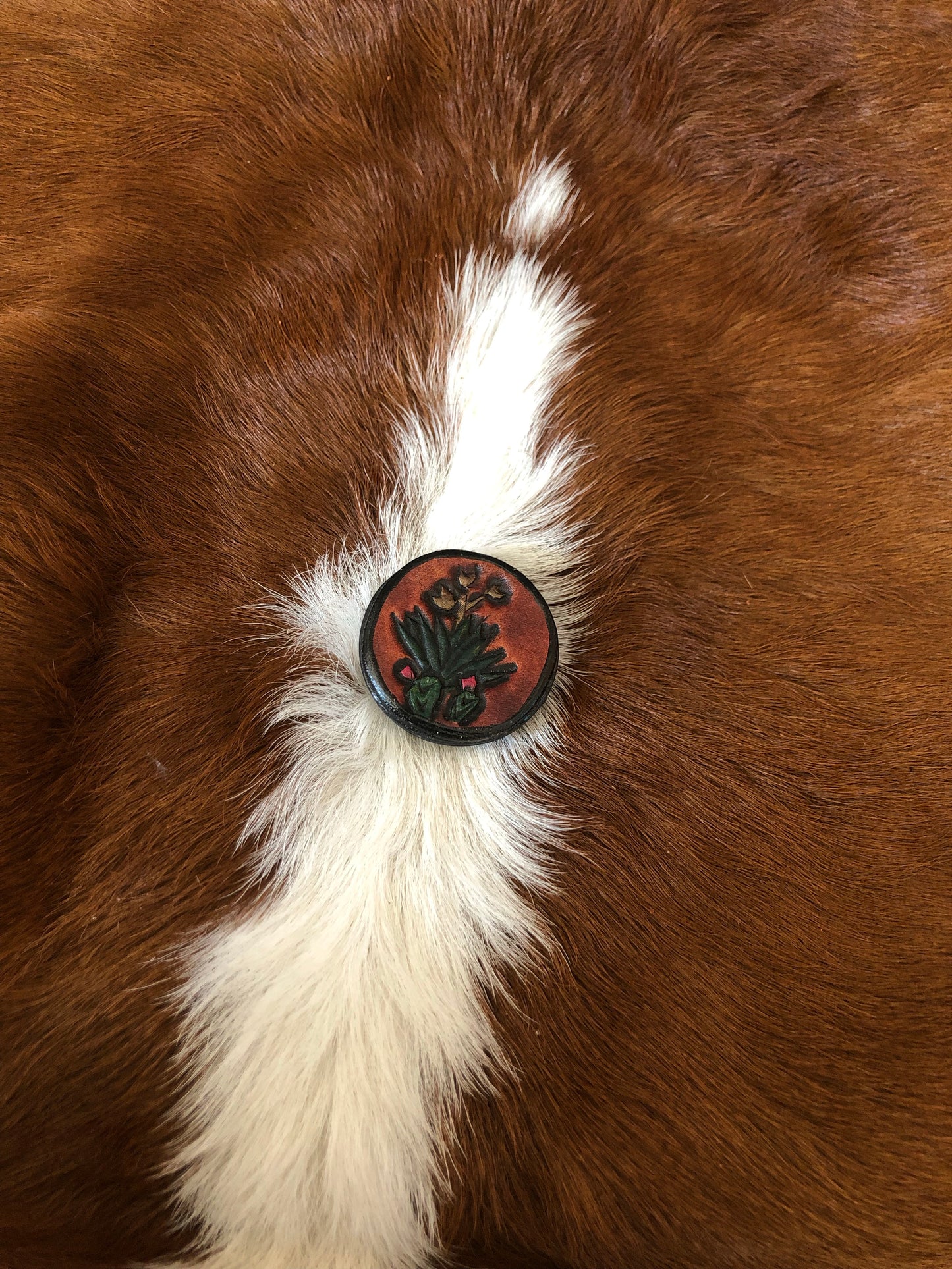 Tooled Yucca and Prickly Pear Phone Grip