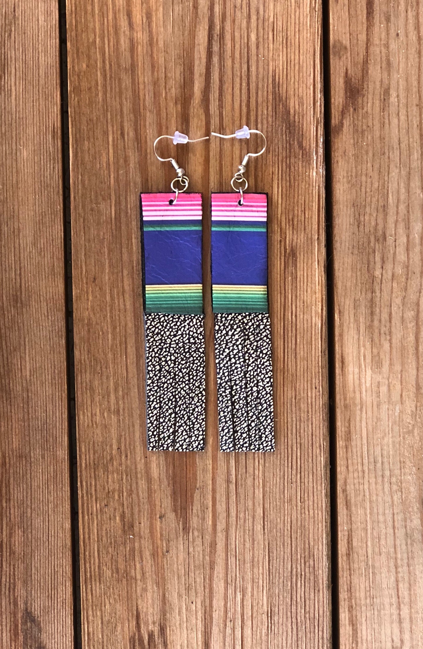Serape Black Fringe Earrings