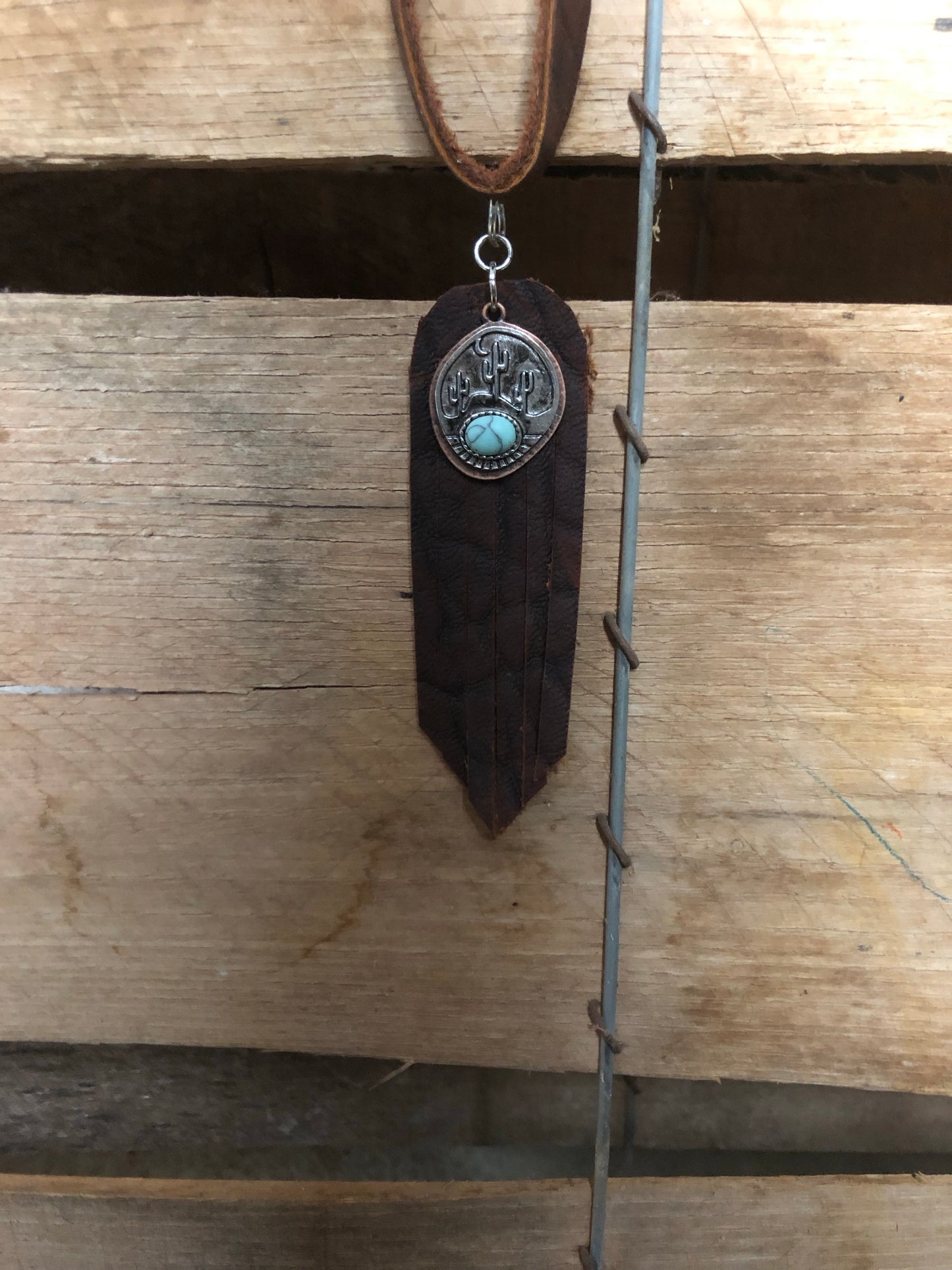 Cactus and Buffalo Necklace and Earrings