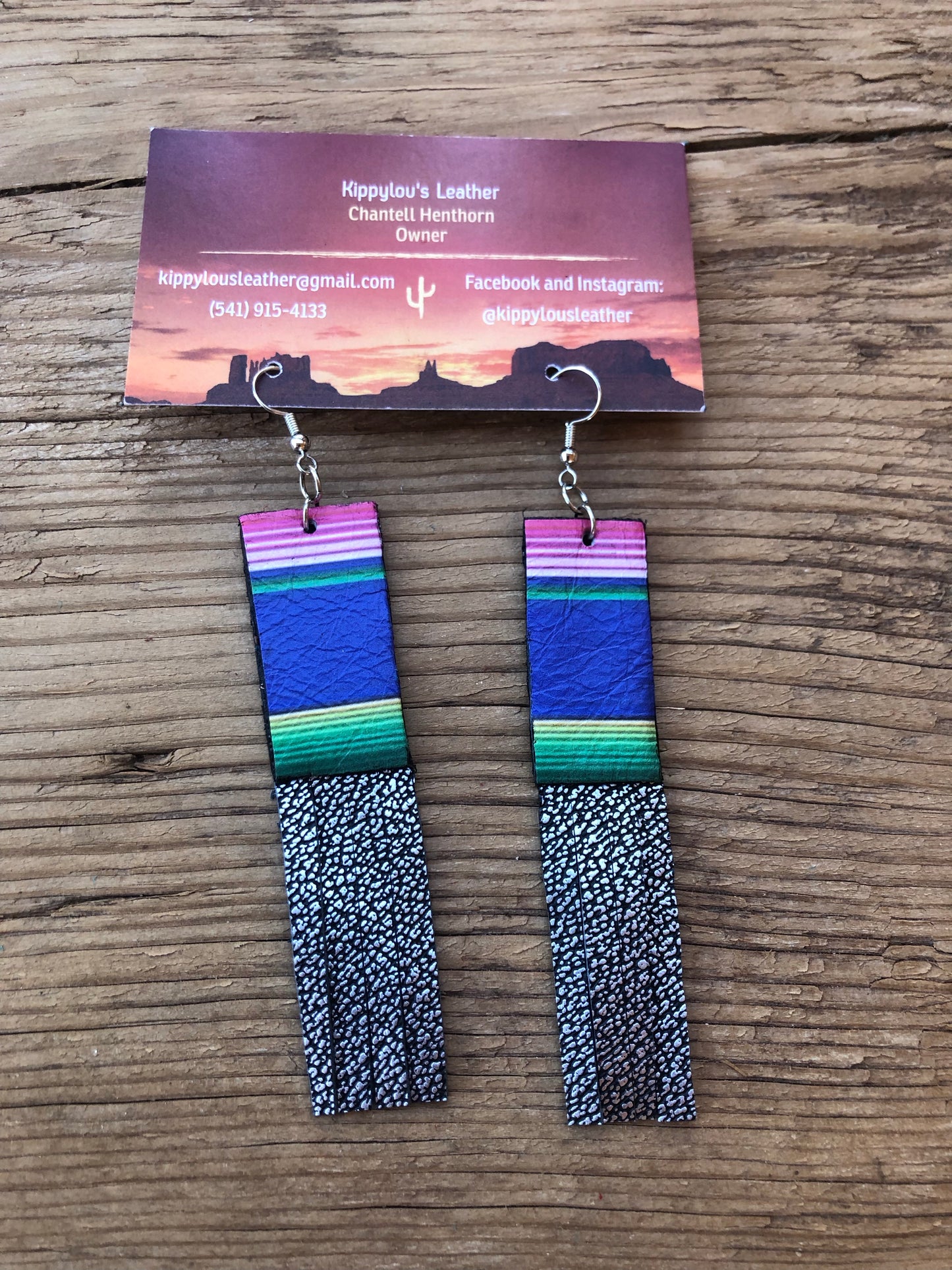 Serape Black Fringe Earrings