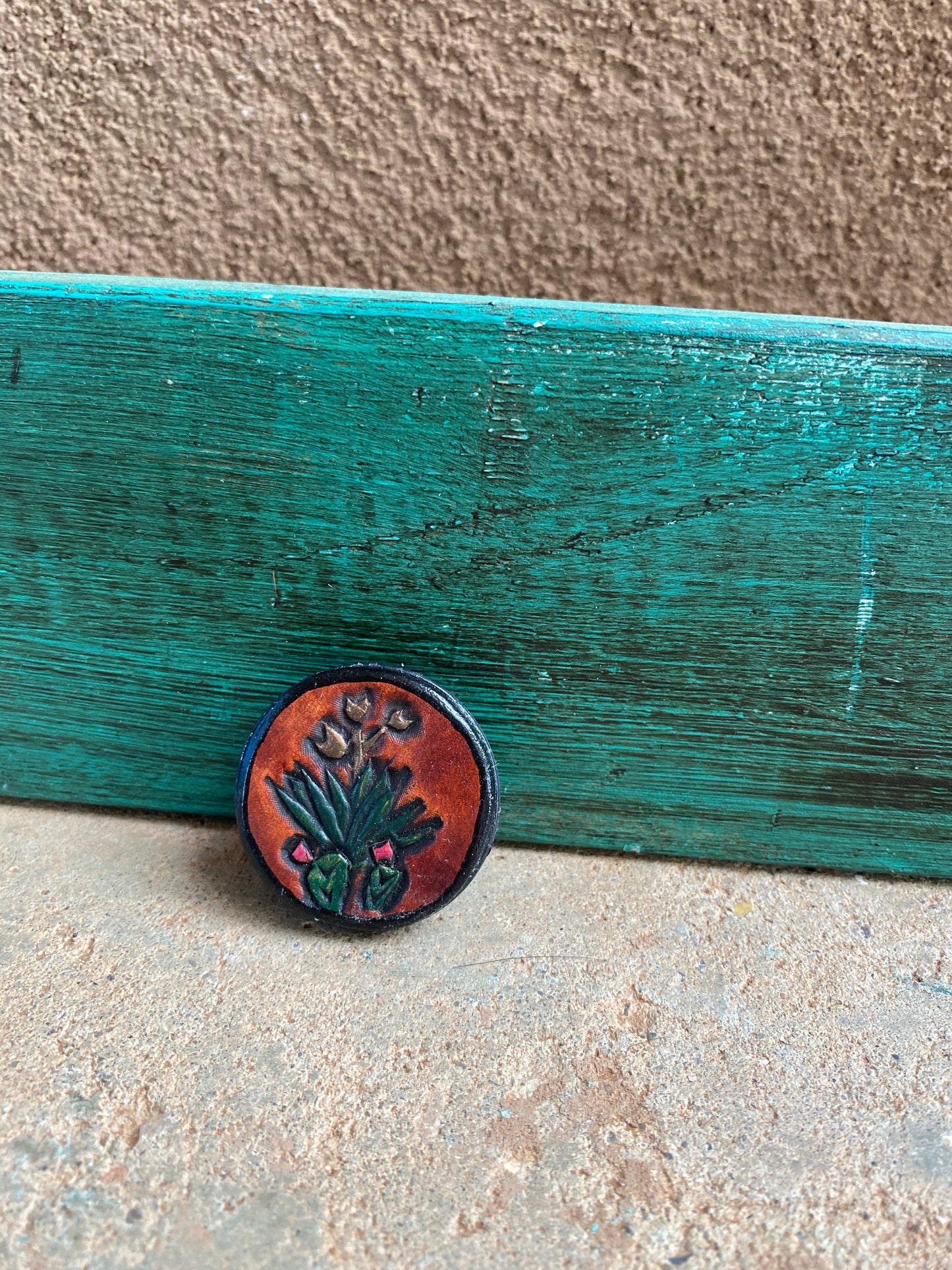 Tooled Yucca and Prickly Pear Phone Grip