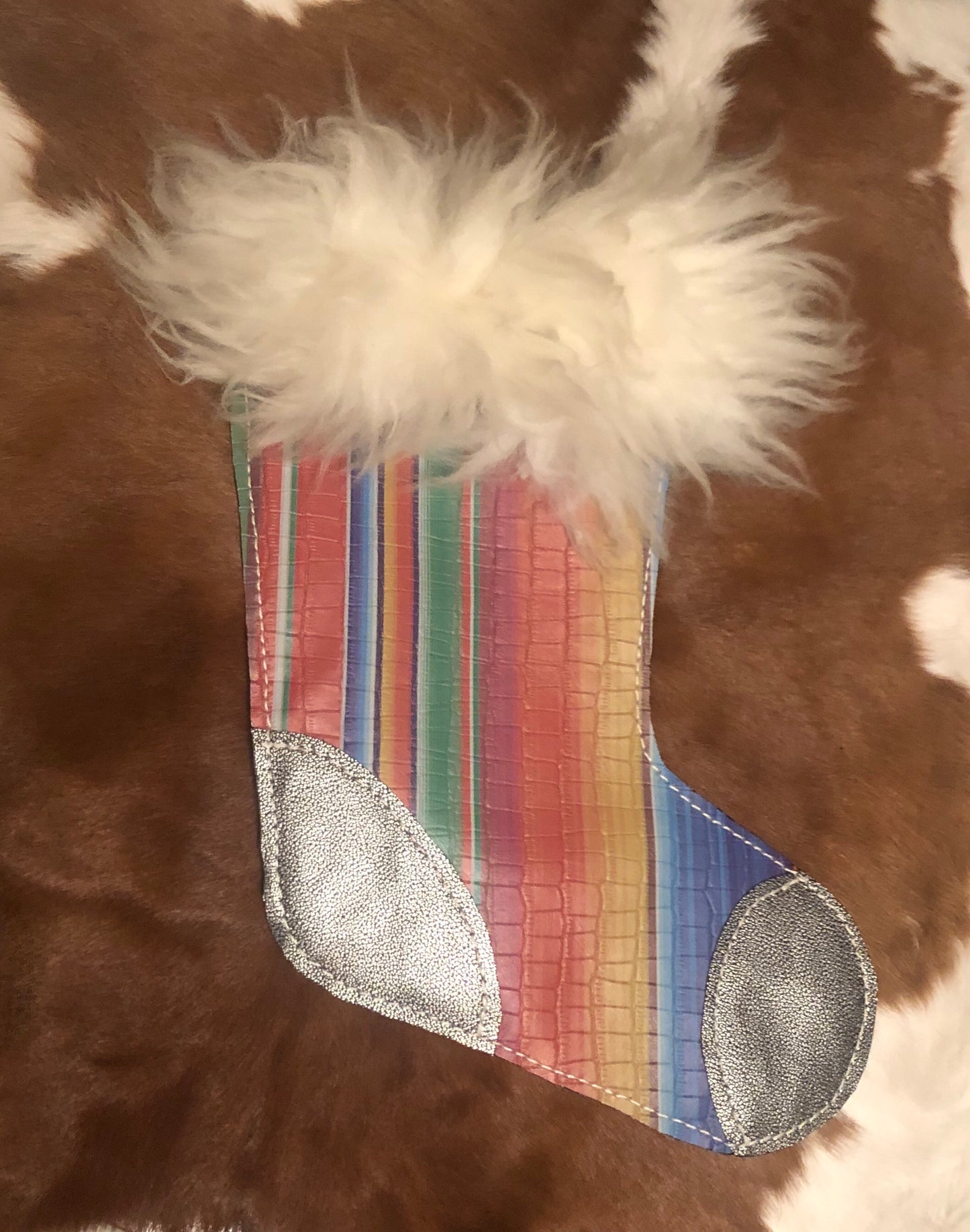 Serape and Shiny Black Stocking