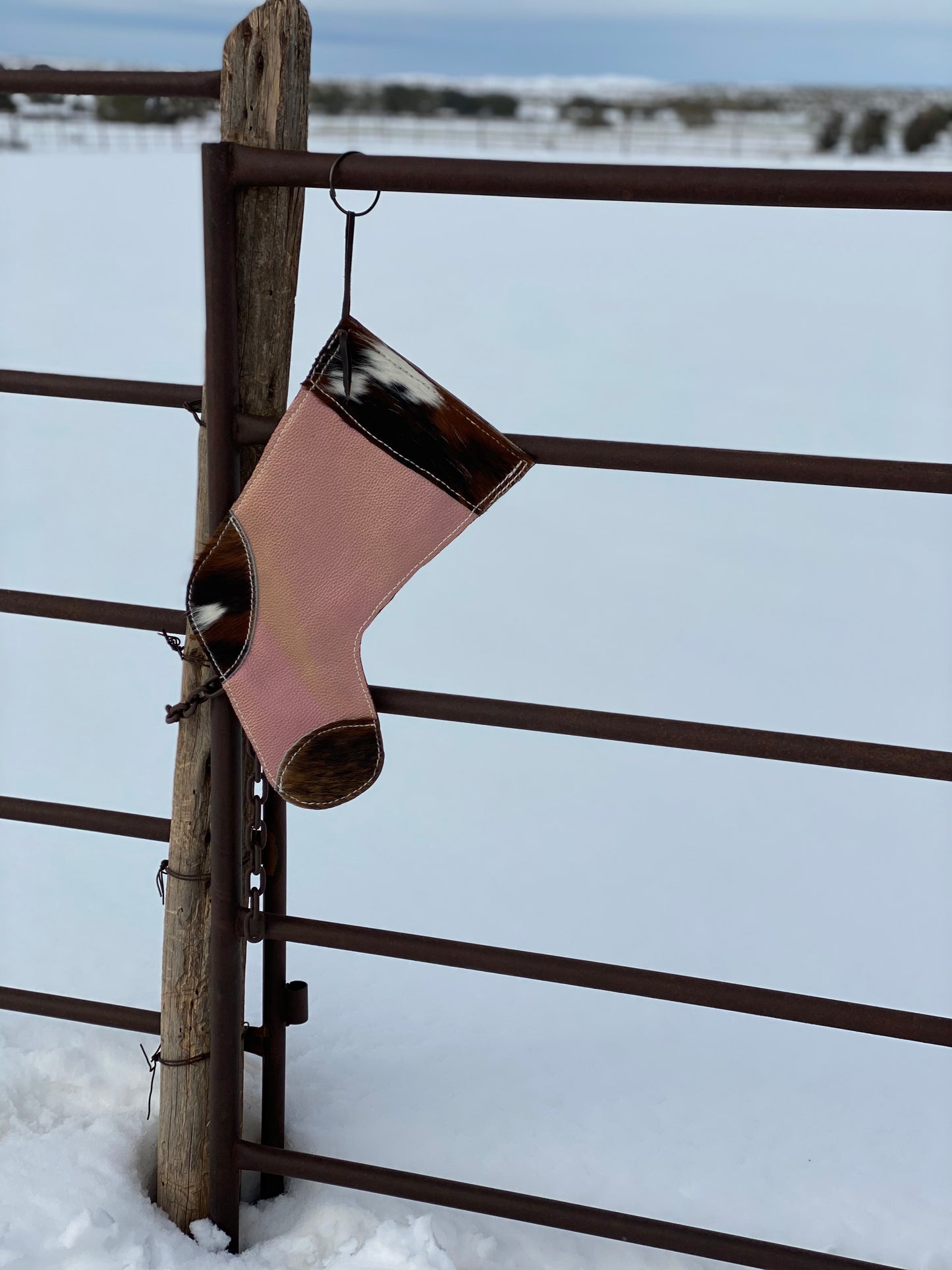 Sparkly Pink and Cowhide stocking