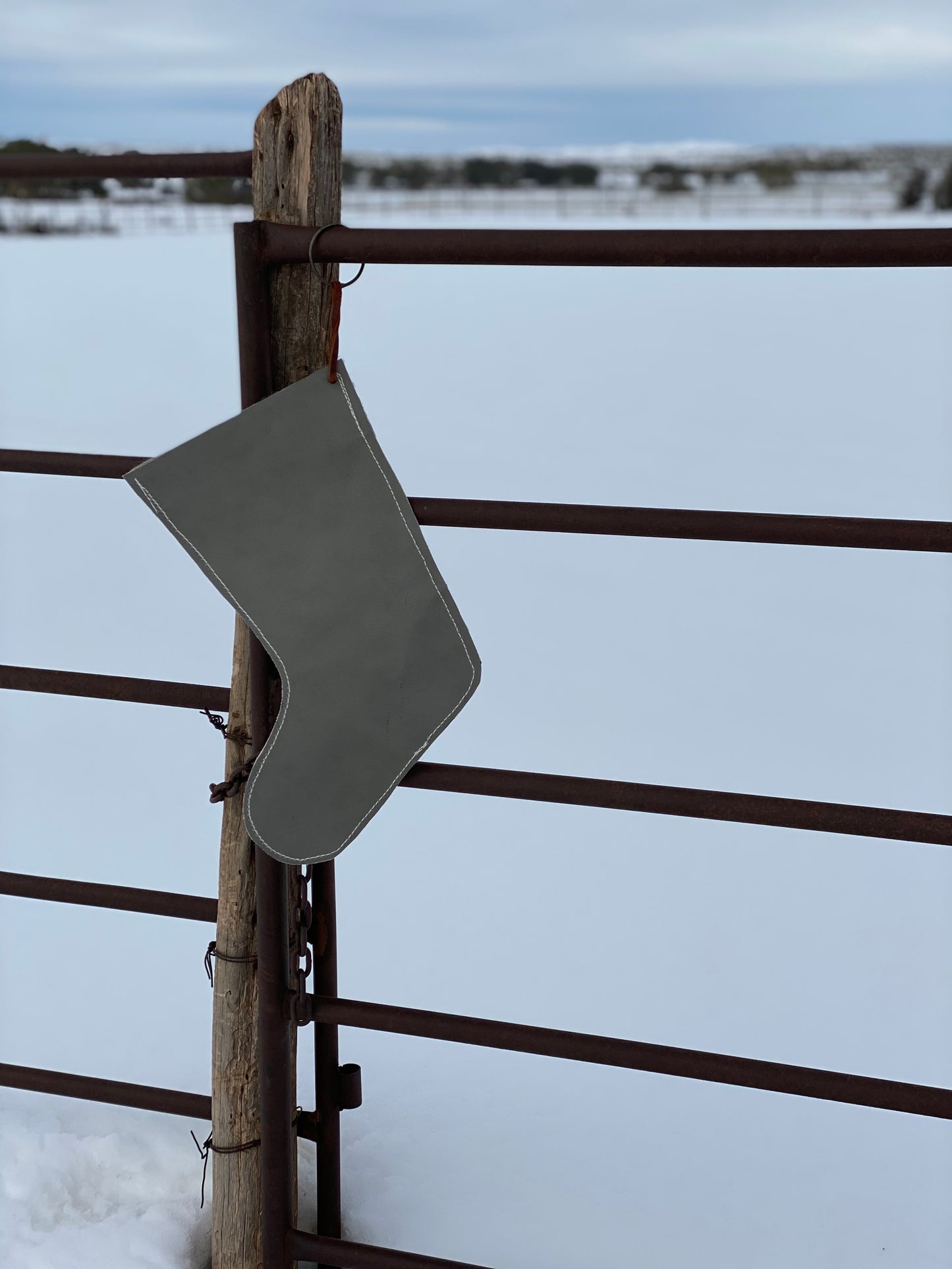 Purple Cowhide and Silver Christmas Stocking
