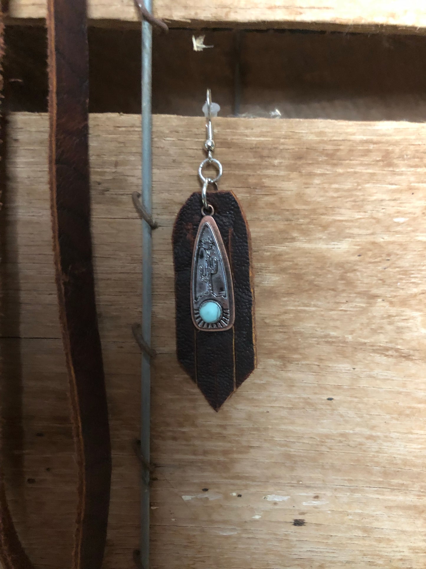 Cactus and Buffalo Necklace and Earrings