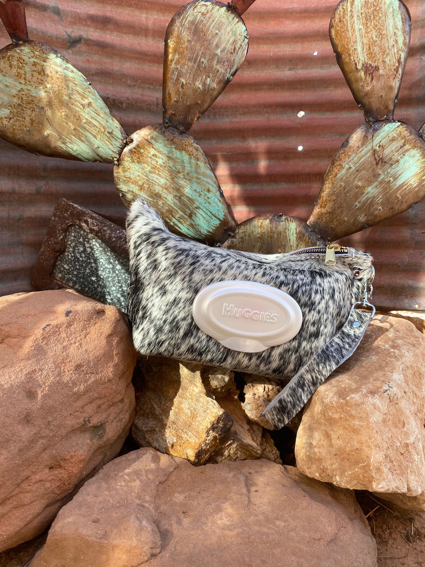 Made to Order Large Cowhide Wipe cover with Wrist strap