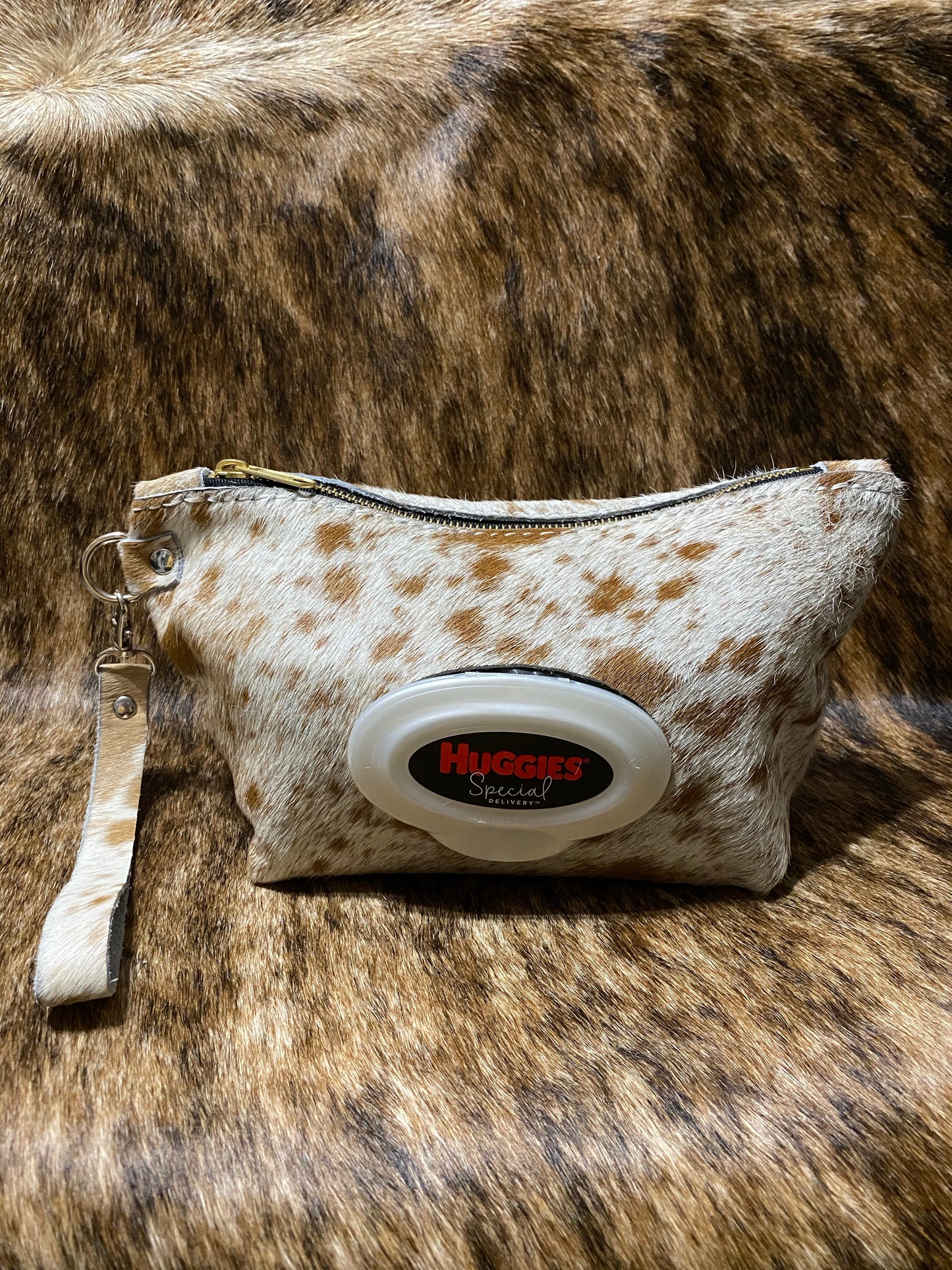 Made to Order Large Cowhide Wipe cover with Wrist strap