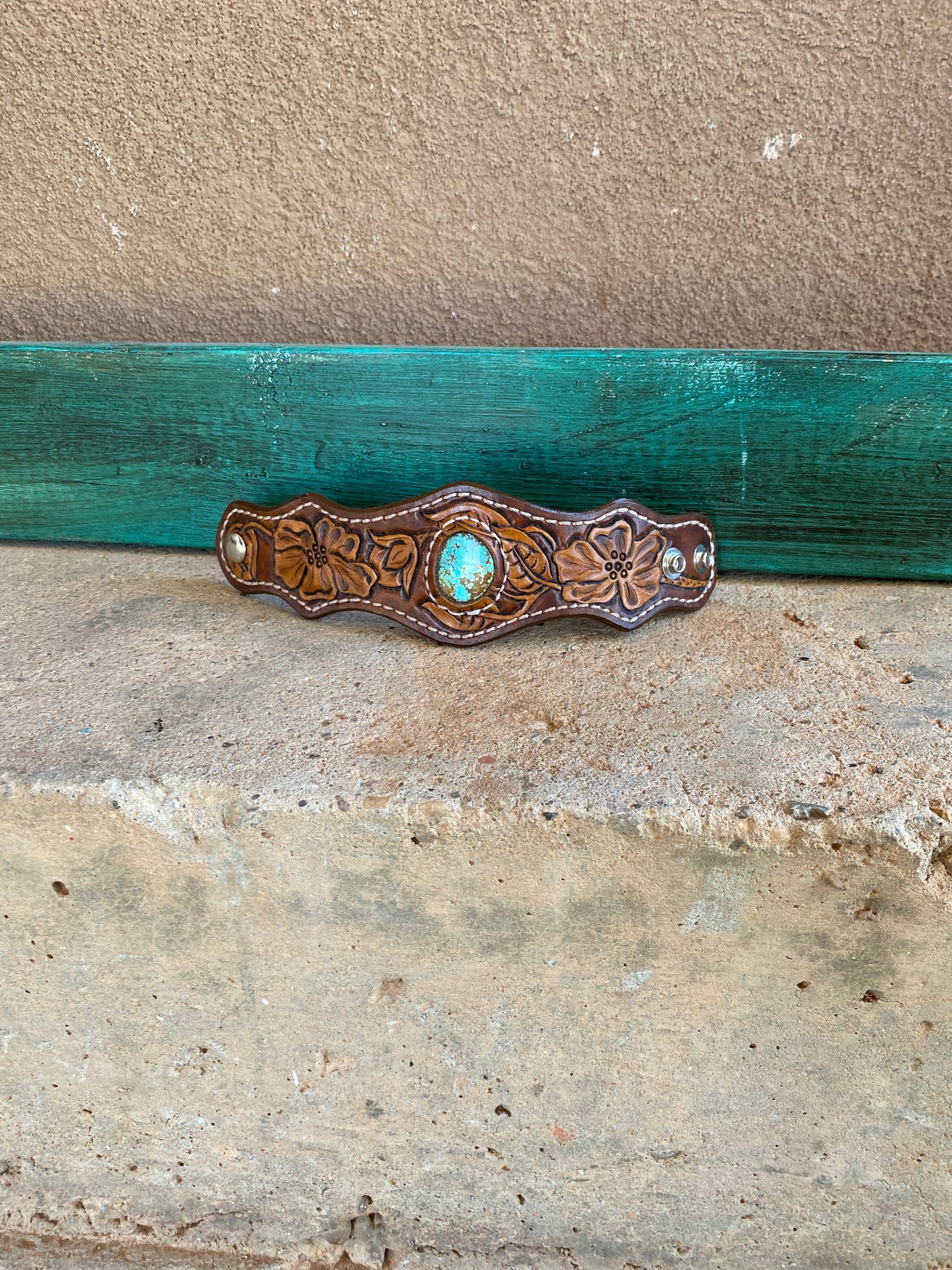 Leather Bracelet with Turquoise Stone