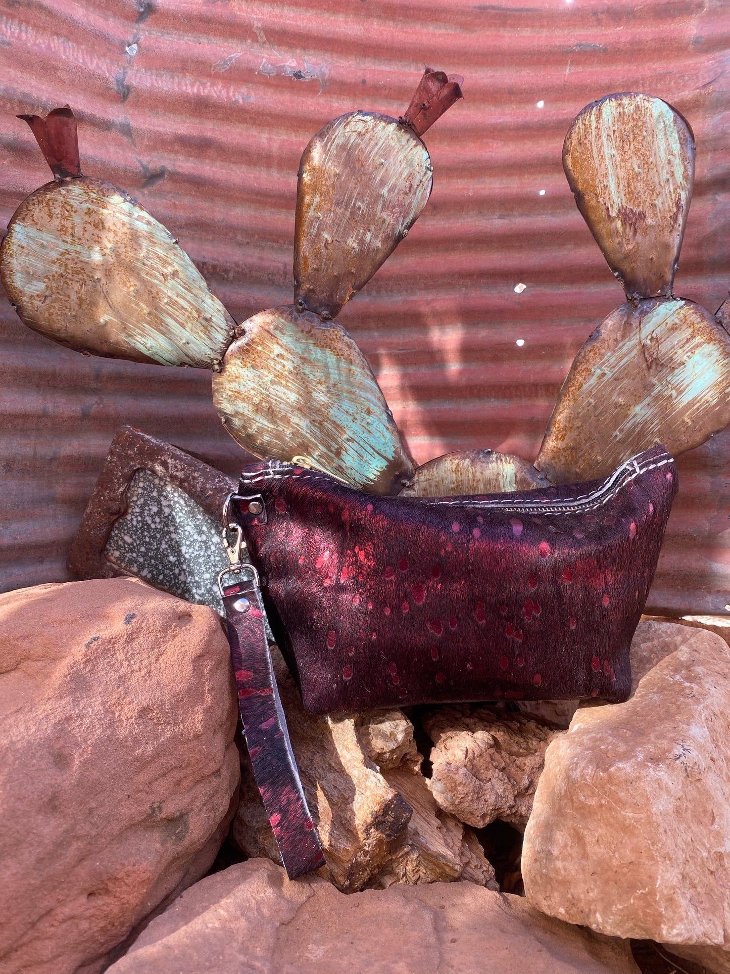 Made to Order Large Cowhide Wipe cover with Wrist strap