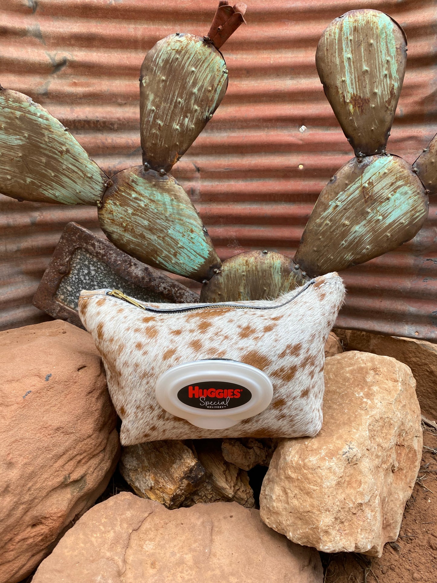 Made to Order Large Cowhide Wipe cover with Wrist strap