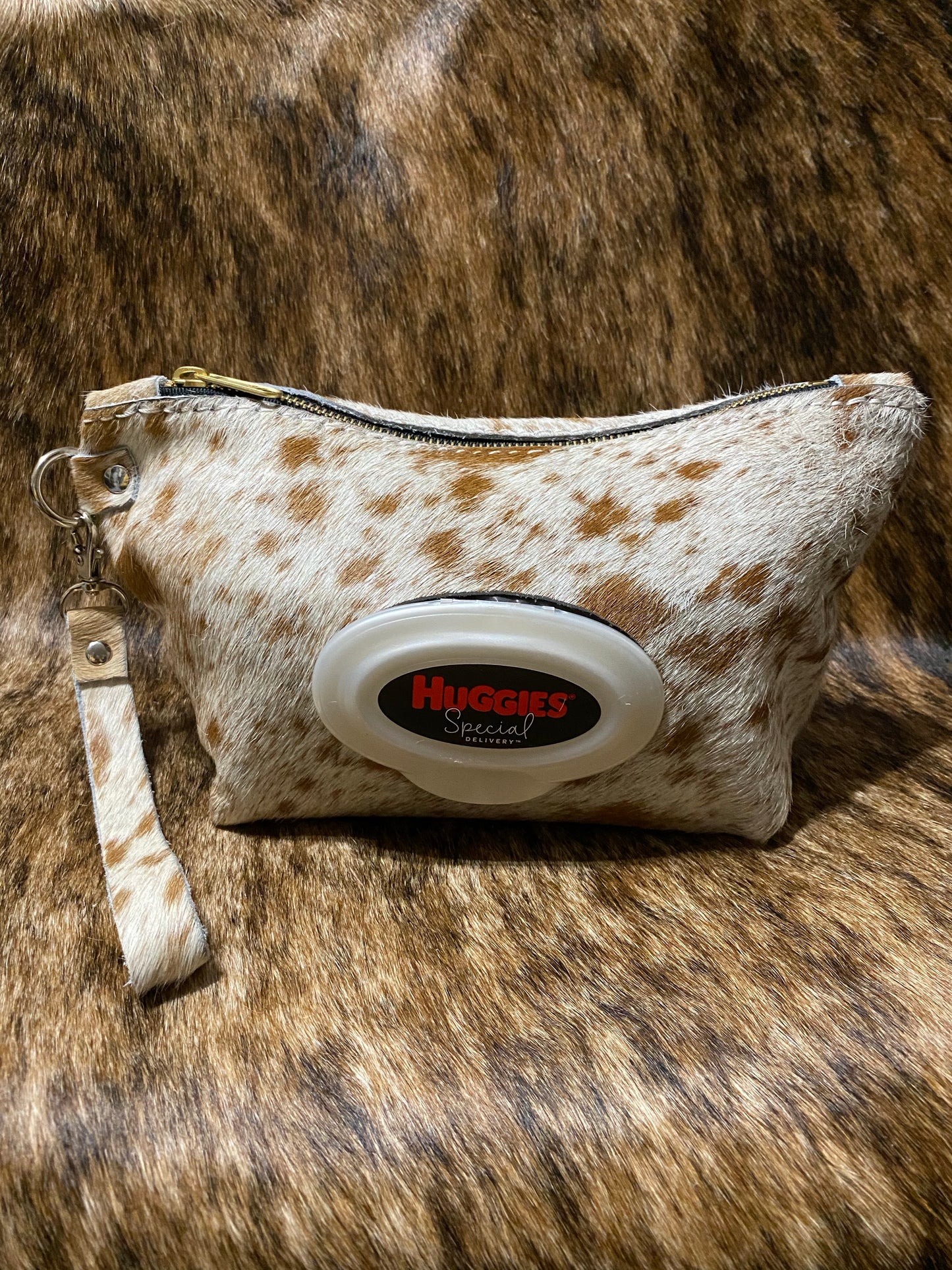 Made to Order Large Cowhide Wipe cover with Wrist strap