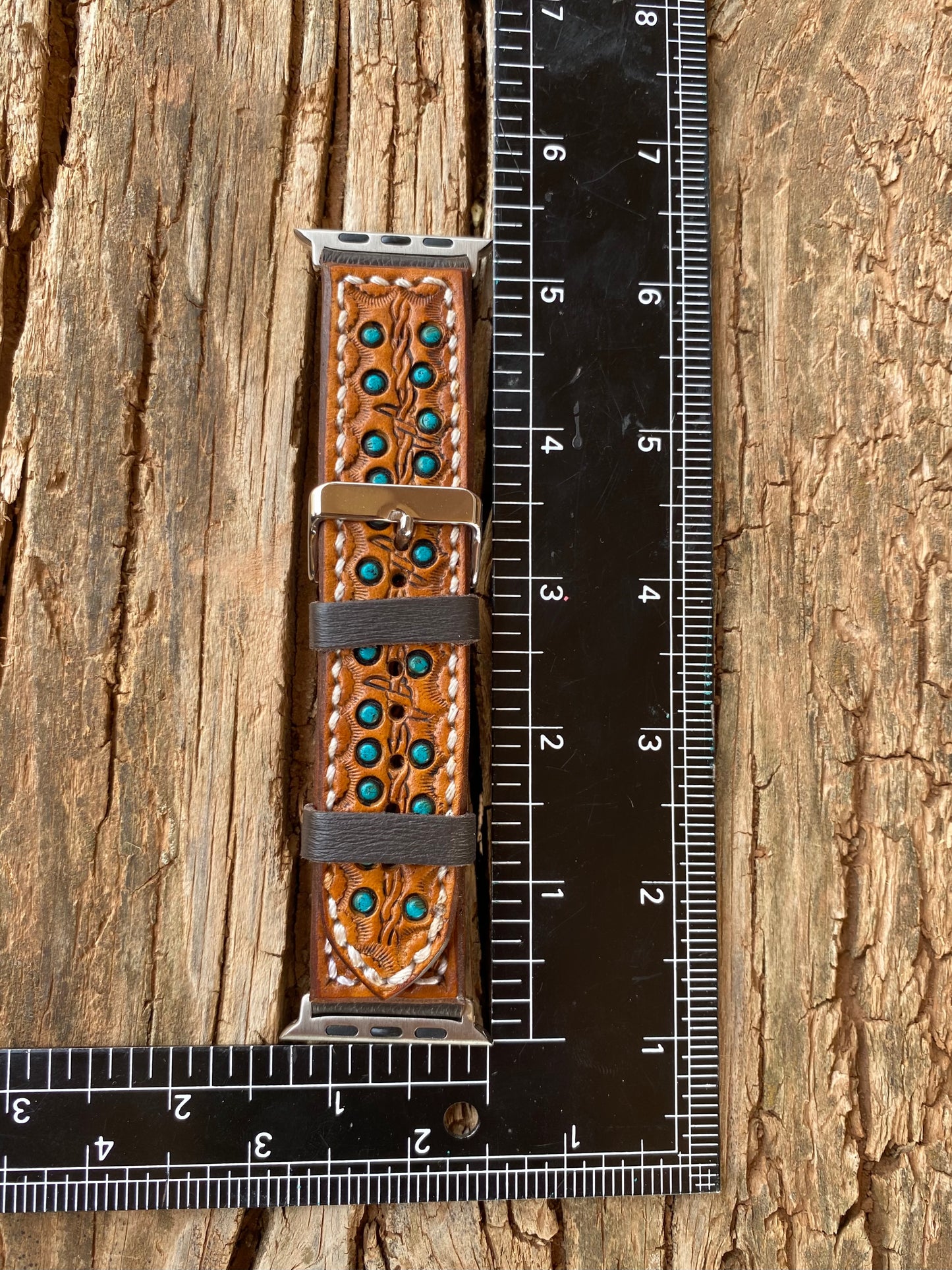 Light Brown and Turquoise Spots 42/44mm Apple Watchband