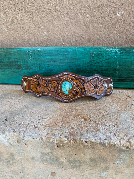 Leather Bracelet with Turquoise Stone