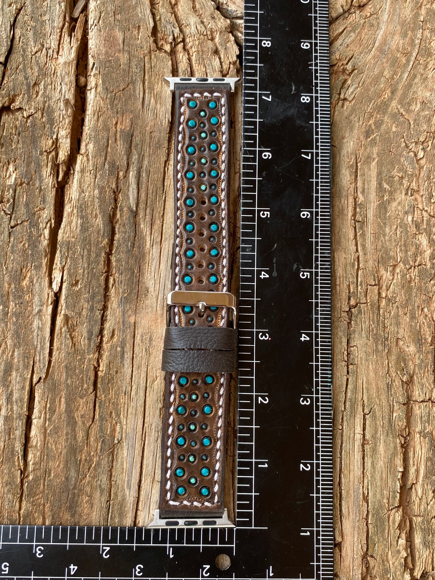 Dark Brown and Turquoise Spots 42/44mm Apple Watchband