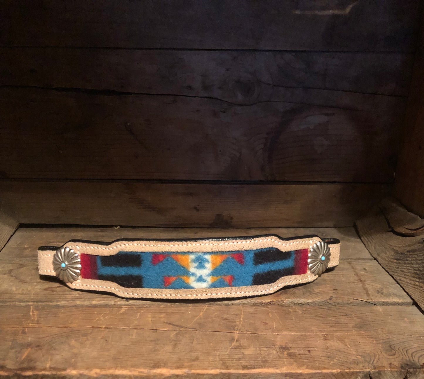 Rectangle Light Roughout Pendleton Inlay Noseband