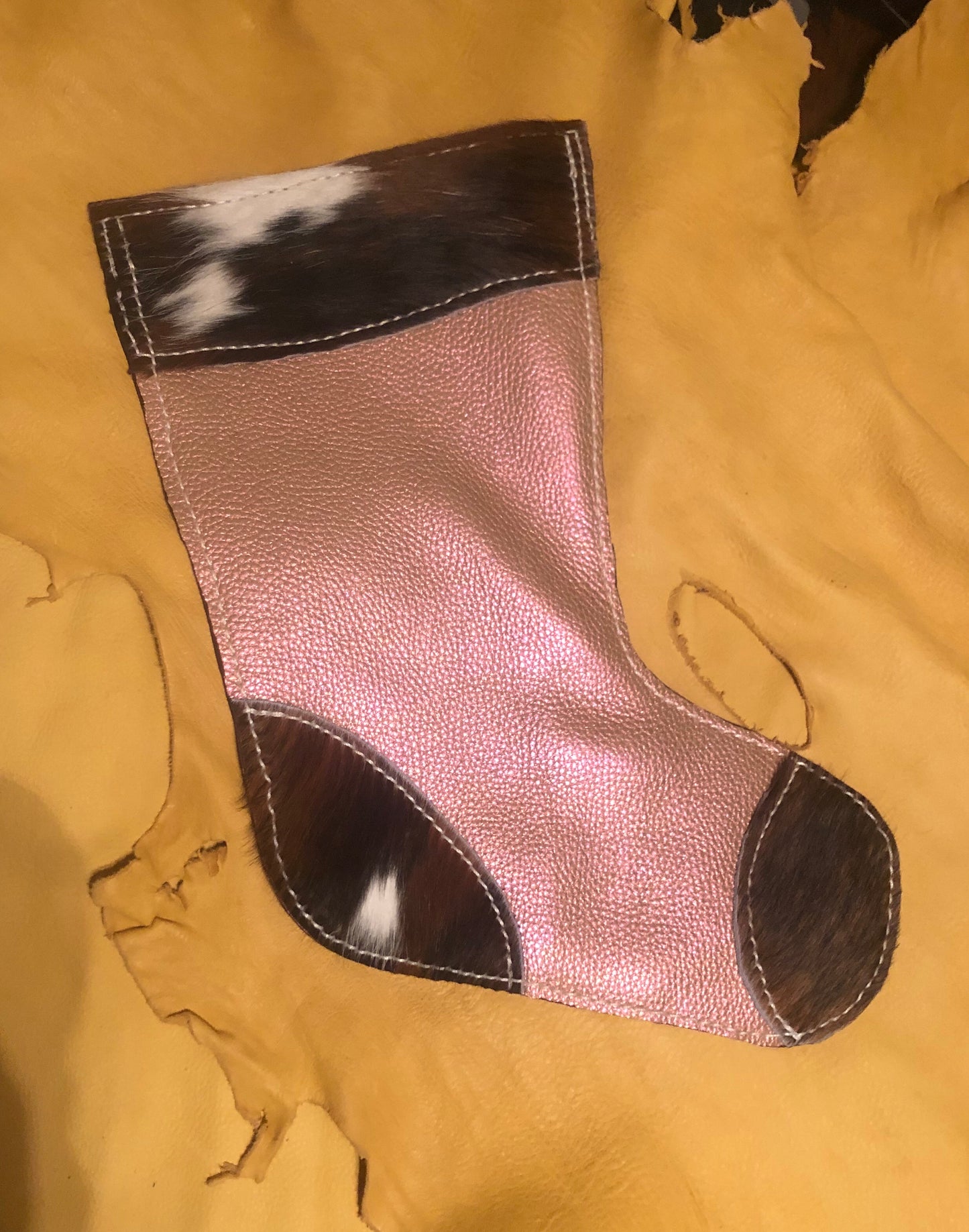 Sparkly Pink and Cowhide stocking