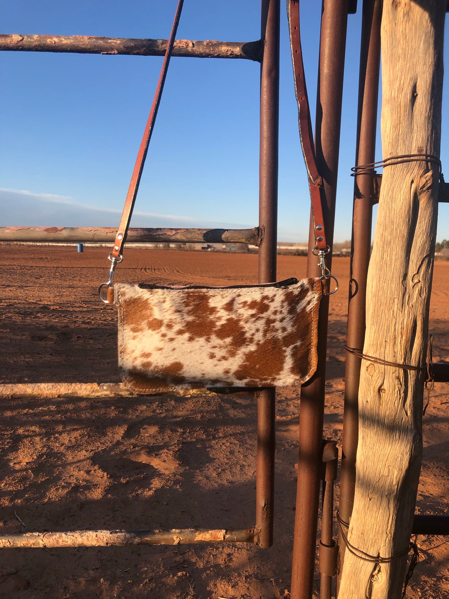 Simple Cowhide Crossbody