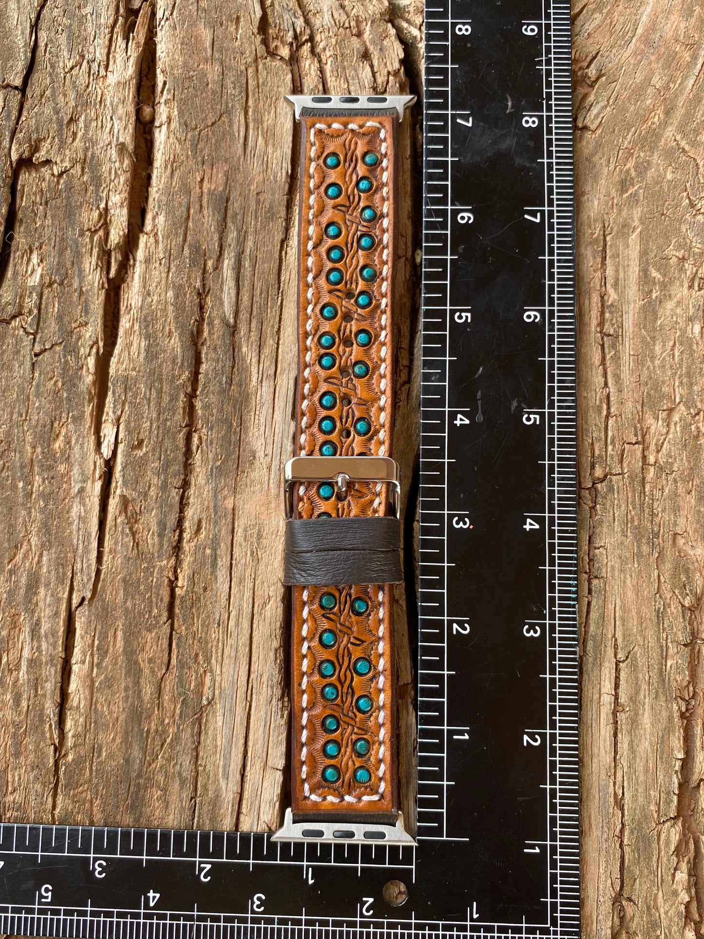 Light Brown and Turquoise Spots 42/44mm Apple Watchband