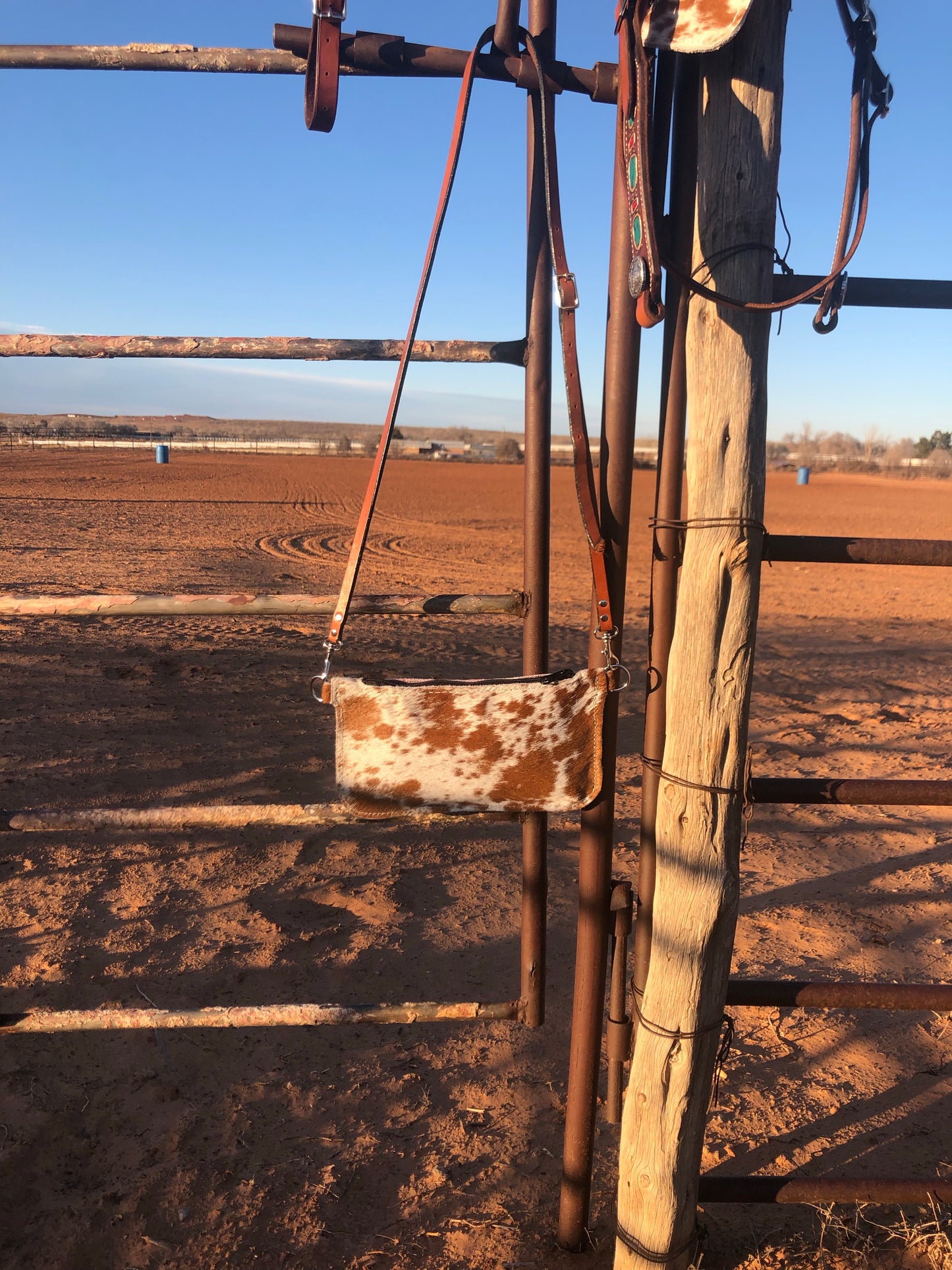 Simple Cowhide Crossbody