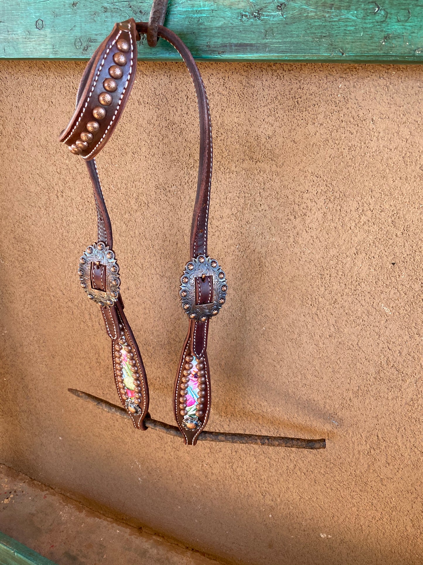 Cactus and Copper One Ear Headstall