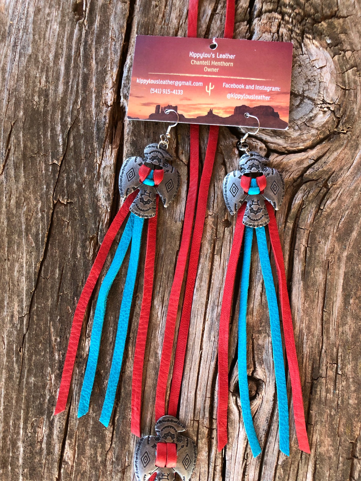 Red and Turquoise Earring and Necklace Set