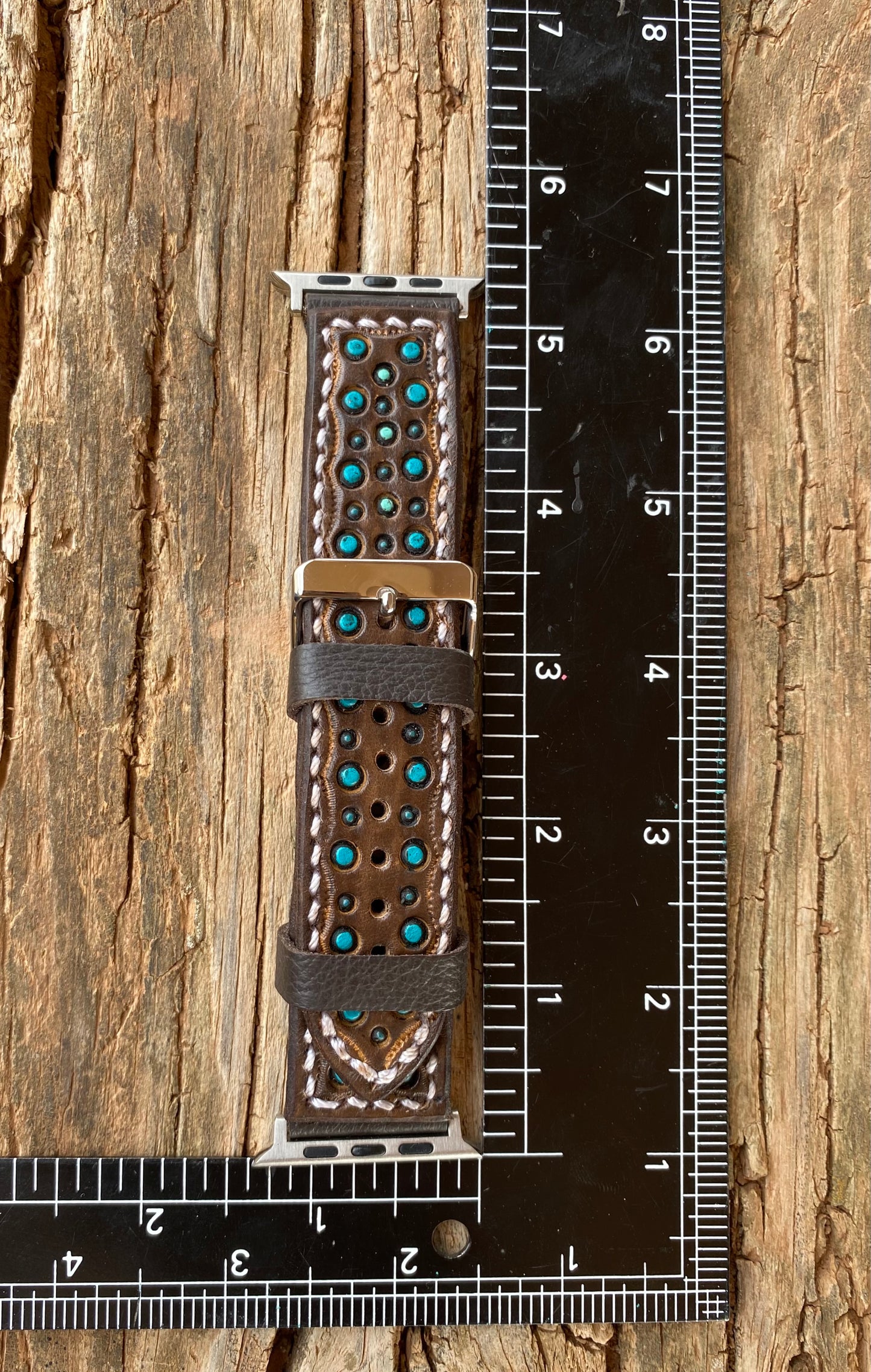 Dark Brown and Turquoise Spots 42/44mm Apple Watchband